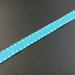 Crafting Ribbon (per metre) Dash Trim - Turquoise Blue
