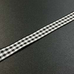 Crafting Ribbon (per metre) Gingham - Black