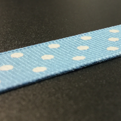 Crafting Ribbon (per metre) Polka Dot - Baby Blue