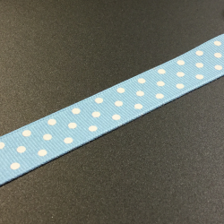 Crafting Ribbon (per metre) Polka Dot - Baby Blue