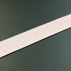 Crafting Ribbon (per metre) Polka Dot - Baby Pink