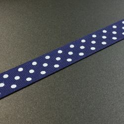Crafting Ribbon (per metre) Polka Dot - Navy Blue
