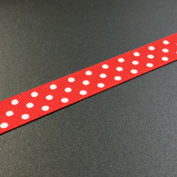 Crafting Ribbon (per metre) Polka Dot - Red