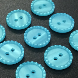 Turquoise Bead Edge Buttons (15mm/24L)