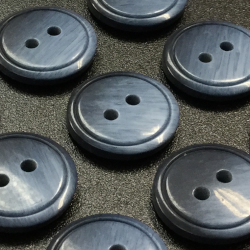 Easy Match Ring-Edged Buttons Charcoal Blue (15mm/24L)