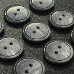Easy Match Ring-Edged Buttons Slate Grey (15mm/24L)
