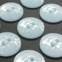 Floral Damask Buttons Baby Blue (15mm/24L)