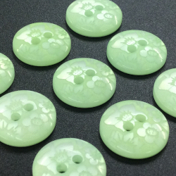 Mint Green Floral Damask Buttons (15mm/24L)	