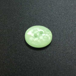 Green Floral Damask Buttons (15mm/24L)	