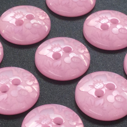 Floral Damask Buttons Baby Pink (15mm/24L)