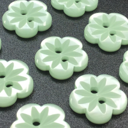 Cut Flower Buttons Mint Green (15mm/24L)