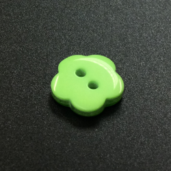 Green Flower Glitter Buttons (15mm/24L)