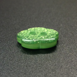 Green Flower Glitter Buttons (15mm/24L)