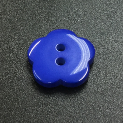 Flower Glitter Buttons Blue (18mm/28L)