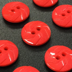 Football Swirl Buttons Red (15mm/24L)