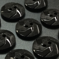 Football Swirl Buttons Black (18mm/28L)