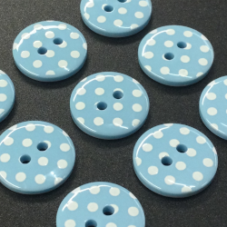 Blue Pastel Spots Buttons (15mm/24L)
