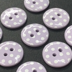 Lilac Pastel Spots Buttons (15mm/24L)