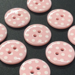 Pink Pastel Spots Buttons (15mm/24L)