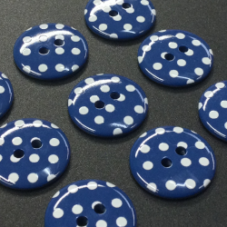 Royal Blue Pastel Spots Buttons (18mm/28L)