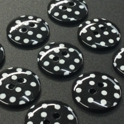 Black Pastel Spots Buttons (18mm/28L)