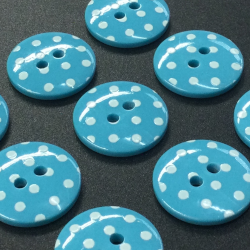 Turquoise Pastel Spots Buttons (18mm/28L)