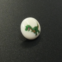 White Toggle Buttons (15mm/24L) Green Dinosaur