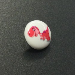 White Toggle Buttons (15mm/24L) Red Dinosaur