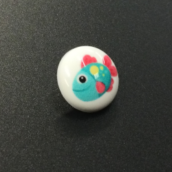 White Toggle Buttons (15mm/24L) Fish