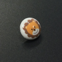 White Toggle Buttons (15mm/24L) Lion