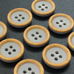 Grey Painted Wooden Buttons (15mm/24L)