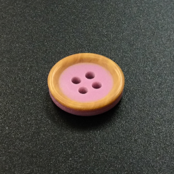 Pink Painted Wooden Buttons (15mm/24L)