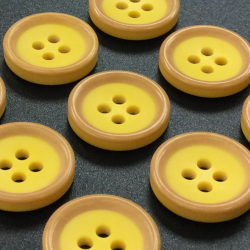 Yellow Painted Wooden Buttons (15mm/24L)