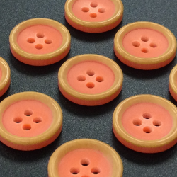 Orange Painted Wooden Buttons (15mm/24L)