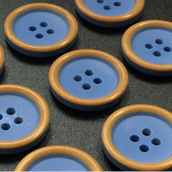 Painted Wooden Buttons Blue (20mm/32L)