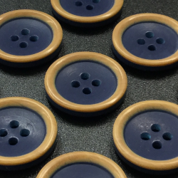 Painted Wooden Buttons Navy Blue (20mm/32L)
