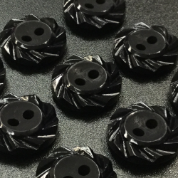 Swirl Edge Buttons Black (15mm/24L)