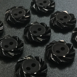 Swirl Edge Buttons (18mm/28L) Black