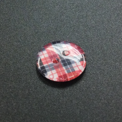 Red Tartan Buttons (15mm/24L)
