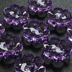 Clear Flower Buttons Purple (15mm/24L)