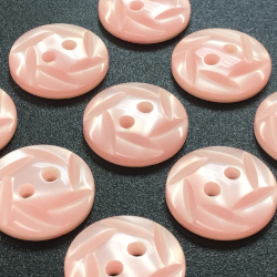 Cut Rose Buttons Baby Pink (15mm/24L)