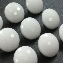 Faceted Dome Shank Buttons White (14mm/22L)