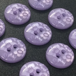 Purple Floral Damask Buttons (12mm/20L)