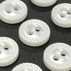 Small Milled Edge Buttons White (11mm/18L)