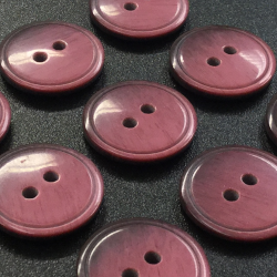 Easy Match Ring-Edged Buttons Charcoal Pink (18mm/28L)