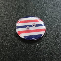Striped Buttons Red/White/Blue (20mm/32L)