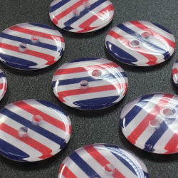 Striped Buttons Red/White/Blue (20mm/32L)