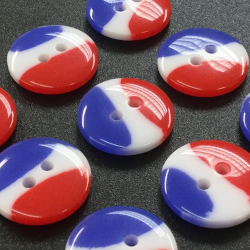 Tricolour Buttons Red/White/Blue (18mm/28L)