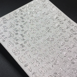 Peel Off Sticker Sheets - Numbers Silver