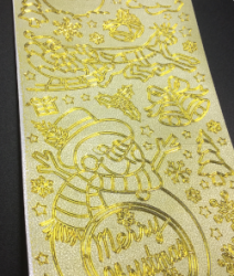 Peel Off Sticker Sheets - Snowmen Gold